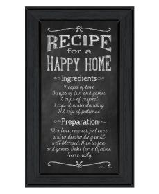 "Recipe for a Happy Home" by Susan Ball, Ready to Hang Framed Print, Black Frame