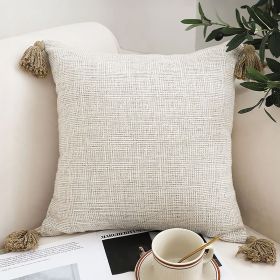 SOGA 2X 50cm Beige Rib Knit Throw Pillow Cover