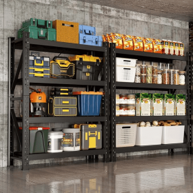 3000LBS Heavy Duty Storage Shelves,63"HMetal Garage Shelving, 4-Tier AdjustableGarage Organization Shelving Units, IndustrialShelving for Warehouse