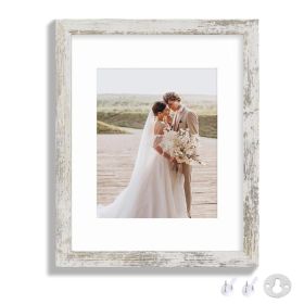 Vintage 11x14 Wood Picture Frame -Rustic Farmhouse Wall Decor For Photos & Art Prints-1PC (Option: Vintage white)