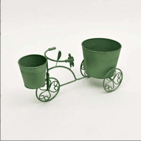 Decorative Green Patina Flower Pot Holder-16.5x7x7.5 (Option: Antique Green)