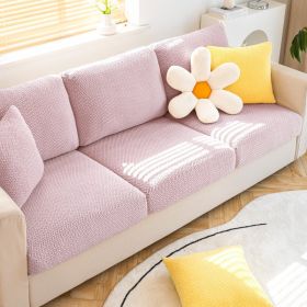 Shake fleece sofa cover, all inclusive universal cover, lazy elastic sofa cover, all season universal anti cat scratch sofa cover (Color: Jingmi Pink, size: L)