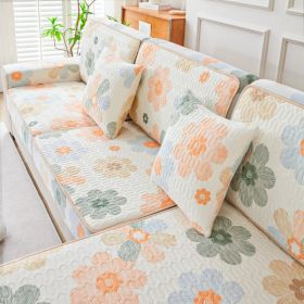 Summer latex ice silk sofa cover, all inclusive, universal cover, cat proof and scratch resistant sofa cover, universal cool mat, seat cushion (Color: Prosperous Sakura Leaves, size: 80*150)