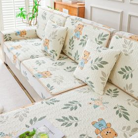 Summer latex ice silk sofa cover, all inclusive, universal cover, cat proof and scratch resistant sofa cover, universal cool mat, seat cushion (Color: Danyun Bear Leaf, size: 70*70)
