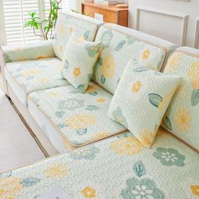 Summer latex ice silk sofa cover, all inclusive, universal cover, cat proof and scratch resistant sofa cover, universal cool mat, seat cushion (Color: Green Lotus, size: 70*80)