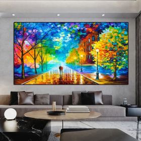 Modern Walking Down The Street Abstract Oil Painting Print On Canvas Nordic Poster Wall Art Picture For Living Room Home Decor (size: 90X120cm)