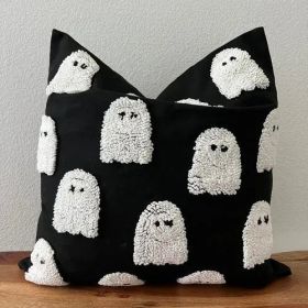 Halloween throw pillow cover, tufted accent pillow (Style: Ghost)