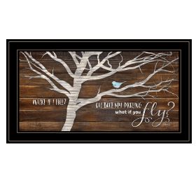 Trendy Decor 4U "What if You Fly" Framed Wall Art, Modern Home Decor Framed Print for Living Room, Bedroom & Farmhouse Wall Decoration by Marla R (Color: as Pic)