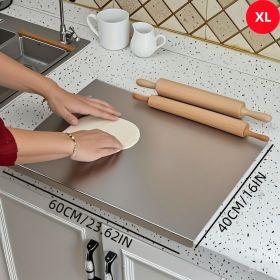 Stainless Steel Cutting Board for Kitchen - Large 304 Chopping Boards with Lid and Non-Slip Pad for Countertop (size: 40cm*60cm)